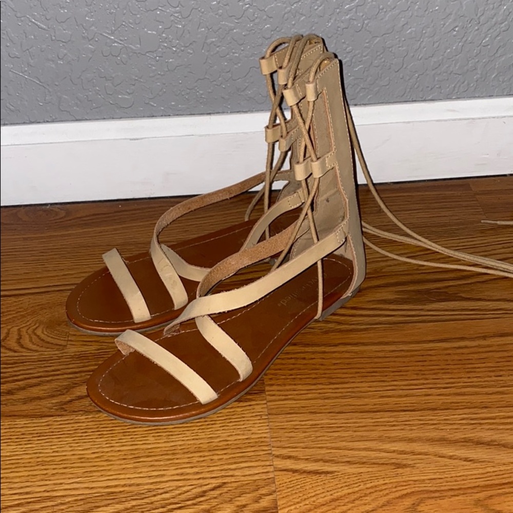 Tan gladiator sandals